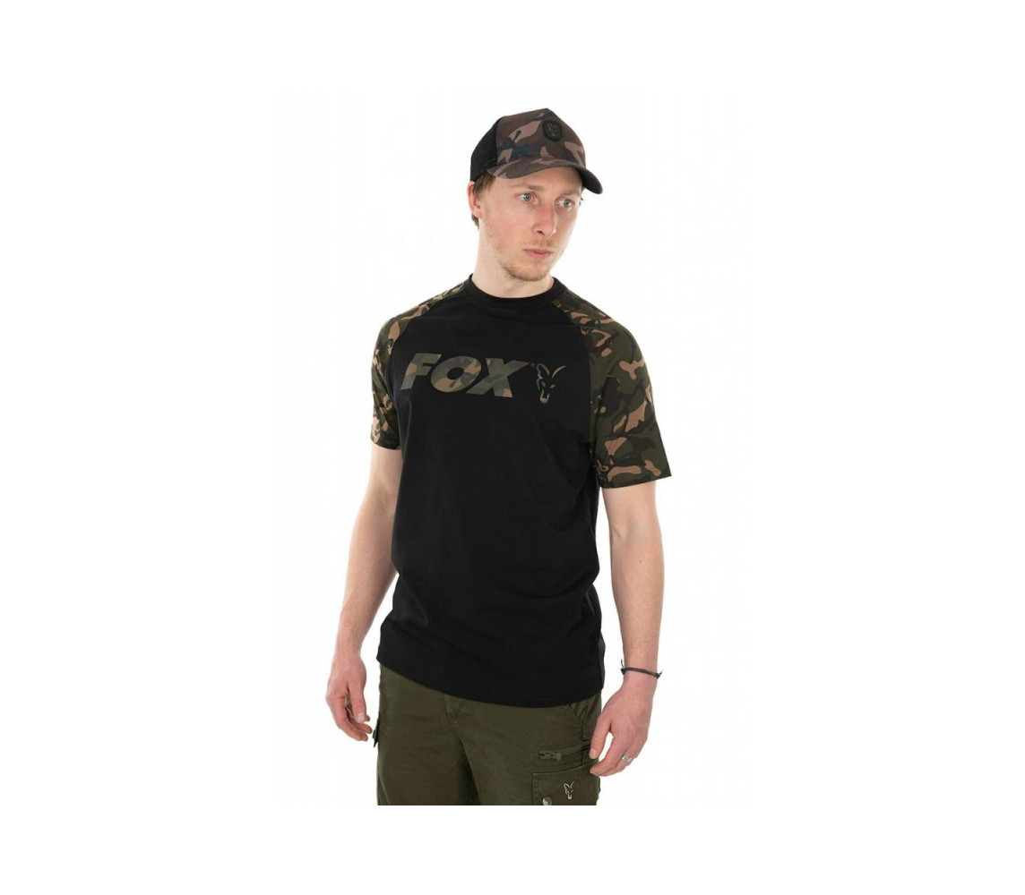 #3000 fox-raglan-t-shirt-black-camo-tricko